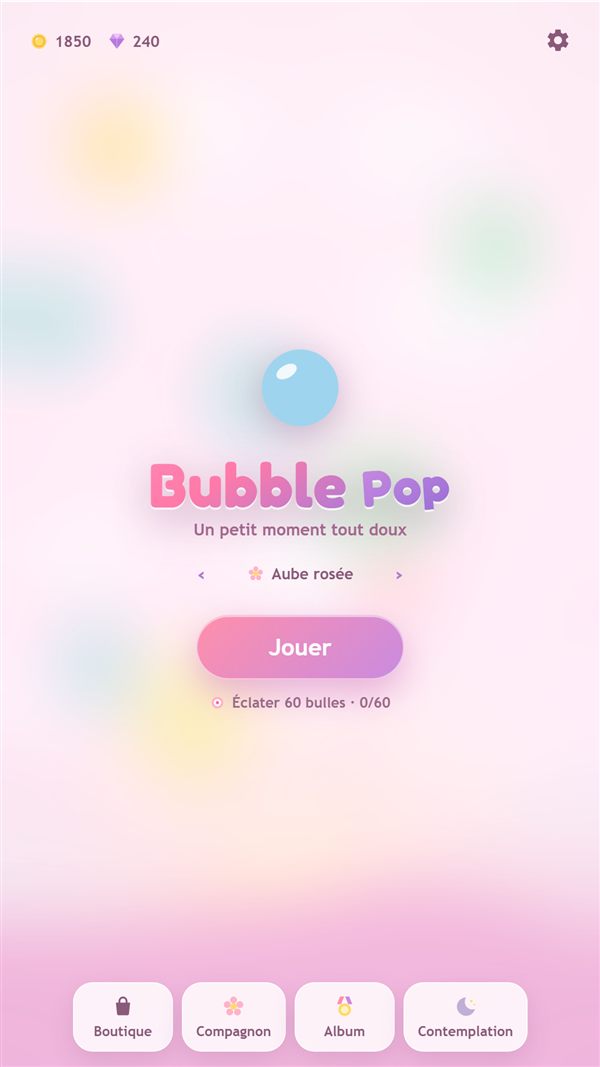 Menu du jeu